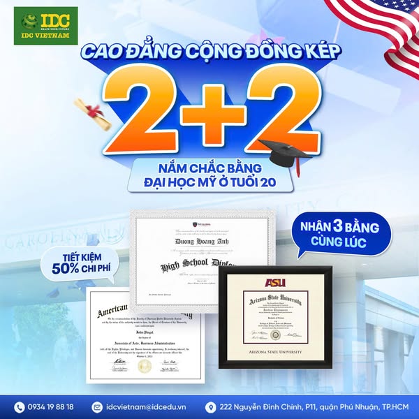 HỌC BỔNG DU HỌC MỸ: CAO ĐẲNG CỘNG ĐỒNG KÉP “2+2” CHƯƠNG TRÌNH CỰC HOT NĂM 2025 4 du hoc my cdcd idc