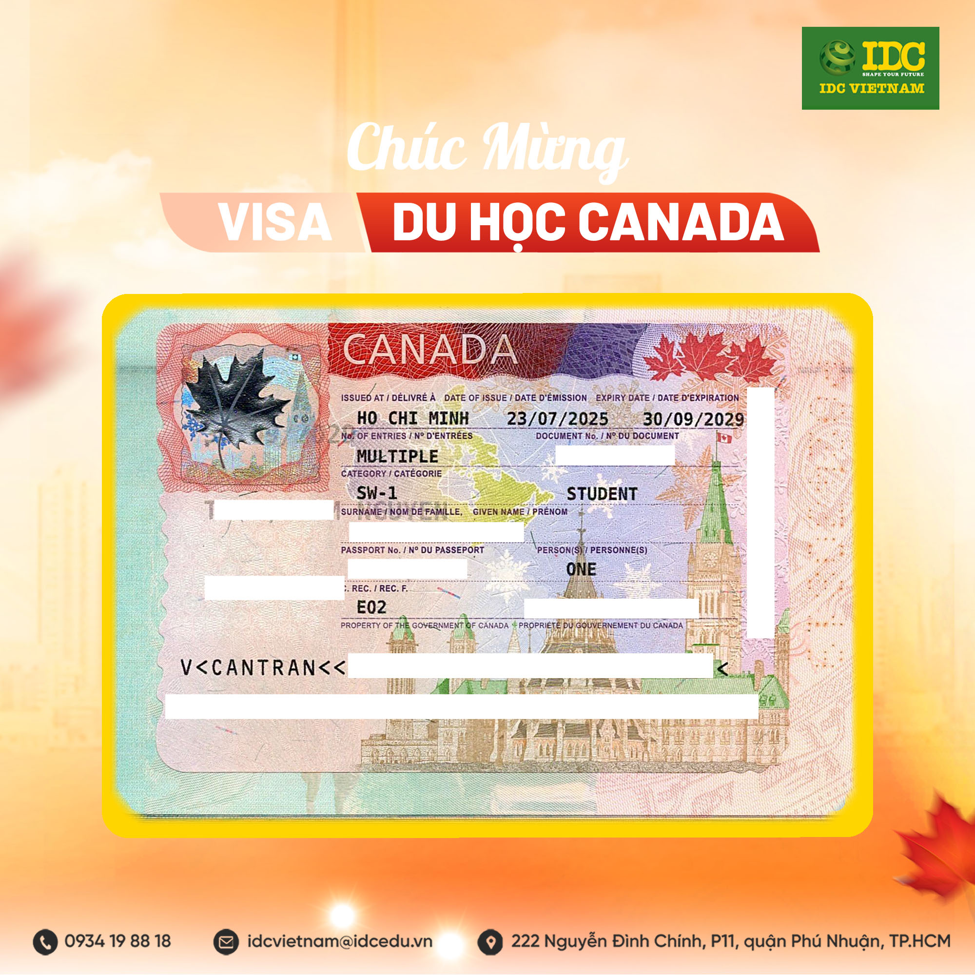 DU HỌC CANADA:TRẦN TAM NGUYÊN – TỪ BIÊN HÒA ĐẾN CANADA: HÀNH TRÌNH THAY ĐỔI TƯ DUY 4 du-hoc-canada-visa-duhoc
