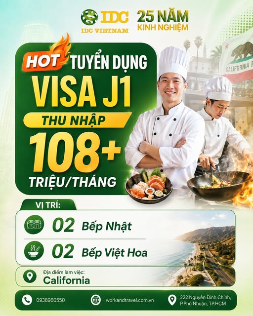 INTERNSHIP MỸ: HOT TUYỂN DỤNG VISA J1 – VỊ TRÍ BẾP NHẬT & BẾP VIỆT HOA TẠI MỸ 4 nhan vien bep viet j1 visa
